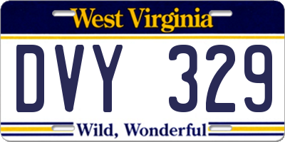WV license plate DVY329
