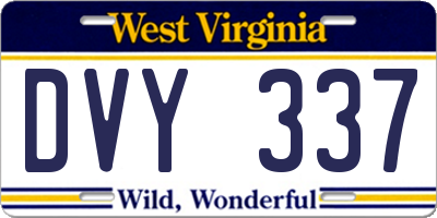 WV license plate DVY337