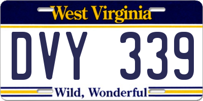 WV license plate DVY339