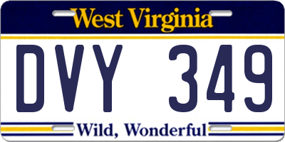 WV license plate DVY349