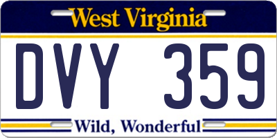 WV license plate DVY359