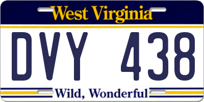 WV license plate DVY438