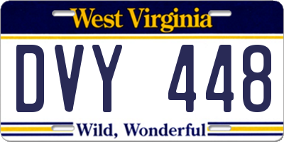 WV license plate DVY448