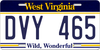 WV license plate DVY465