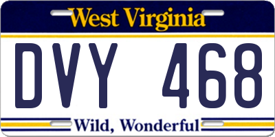 WV license plate DVY468
