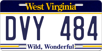 WV license plate DVY484