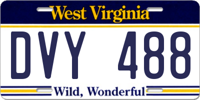 WV license plate DVY488