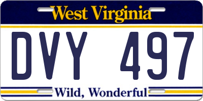 WV license plate DVY497