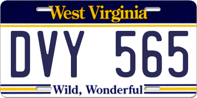 WV license plate DVY565