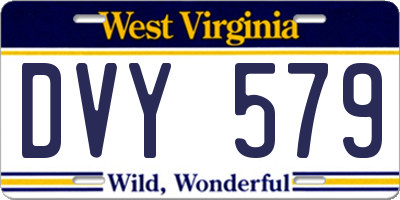 WV license plate DVY579
