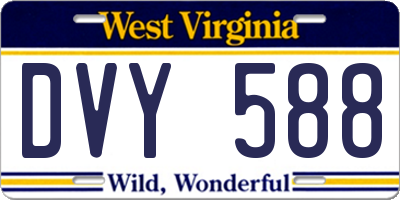 WV license plate DVY588