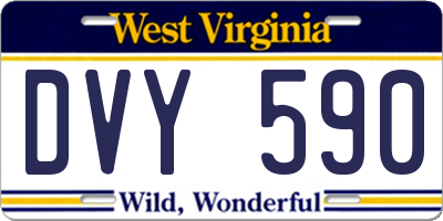 WV license plate DVY590