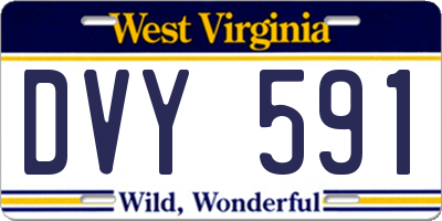 WV license plate DVY591