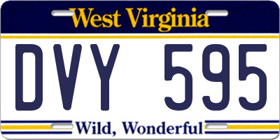 WV license plate DVY595