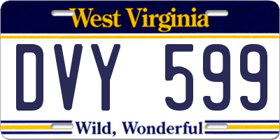 WV license plate DVY599