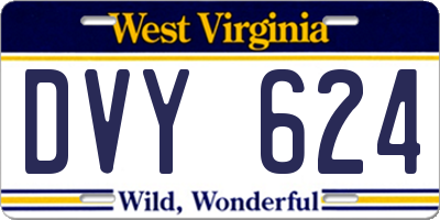 WV license plate DVY624
