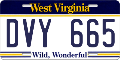 WV license plate DVY665