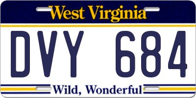 WV license plate DVY684
