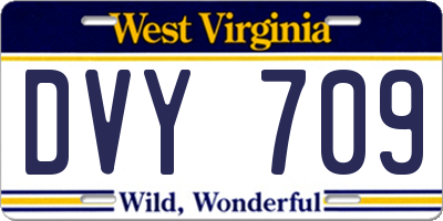 WV license plate DVY709