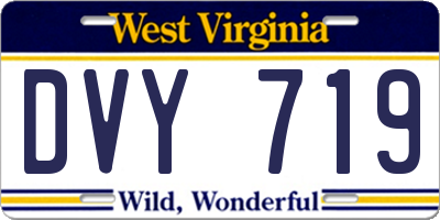 WV license plate DVY719