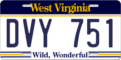 WV license plate DVY751