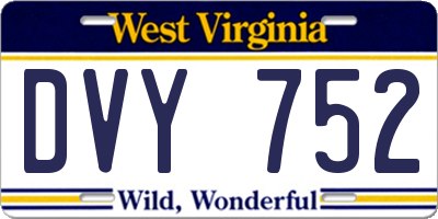 WV license plate DVY752