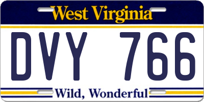 WV license plate DVY766