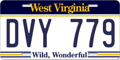 WV license plate DVY779