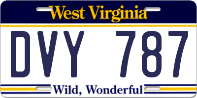 WV license plate DVY787