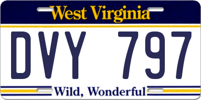 WV license plate DVY797