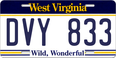 WV license plate DVY833