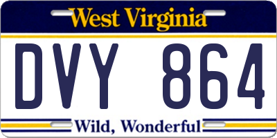 WV license plate DVY864