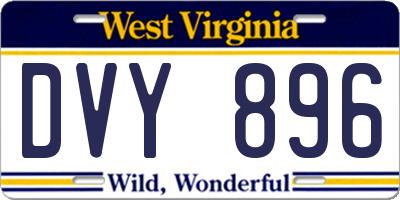 WV license plate DVY896