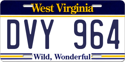 WV license plate DVY964