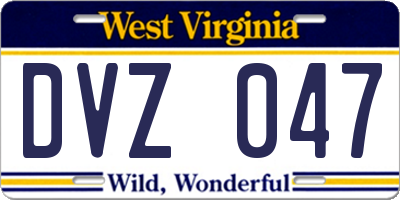 WV license plate DVZ047