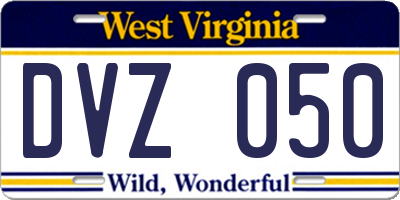 WV license plate DVZ050