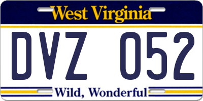 WV license plate DVZ052