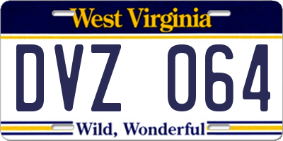 WV license plate DVZ064