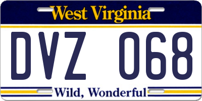 WV license plate DVZ068