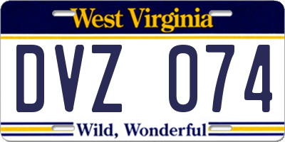 WV license plate DVZ074