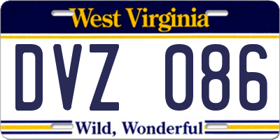 WV license plate DVZ086