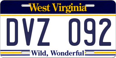 WV license plate DVZ092