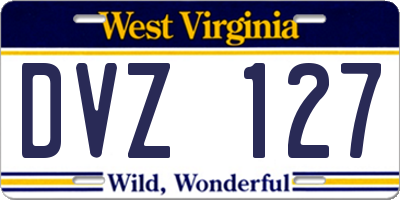 WV license plate DVZ127