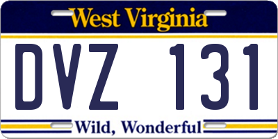 WV license plate DVZ131