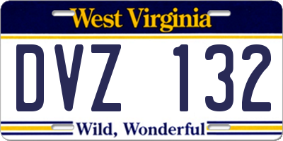 WV license plate DVZ132