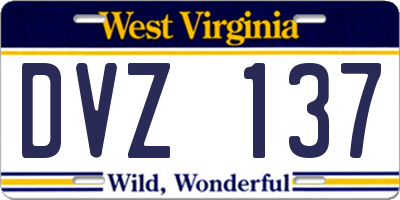 WV license plate DVZ137