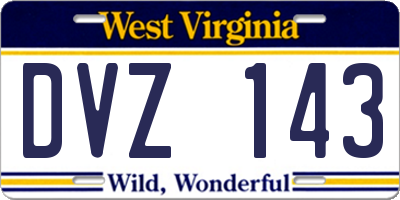 WV license plate DVZ143