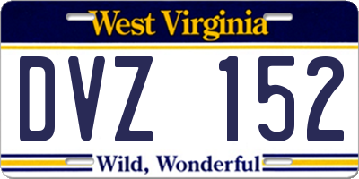 WV license plate DVZ152
