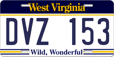 WV license plate DVZ153