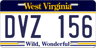 WV license plate DVZ156